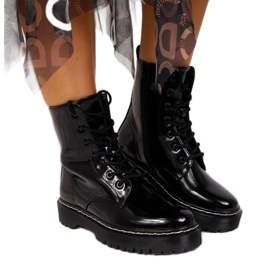 Warme Lackstiefel Vinceza W JAN55A schwarz