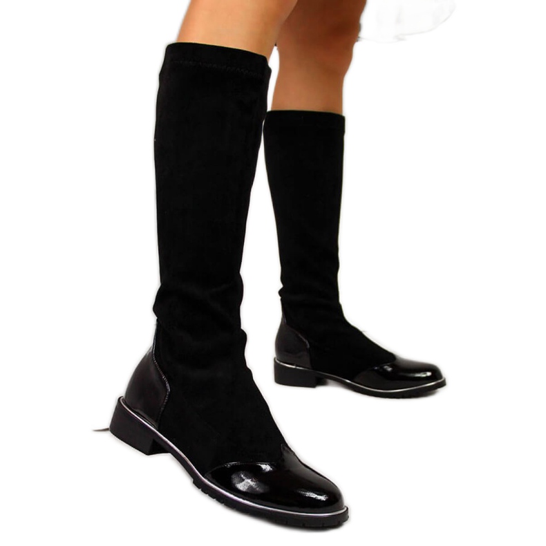 Schwarze Wildleder isolierte Stiefel Filippo W PAW289