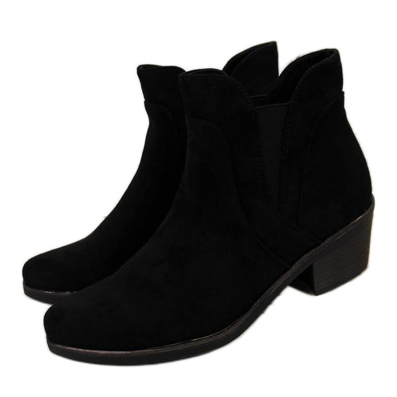 Chelsea Boots isolierte High Heels Sergio Leone W SK347 schwarz