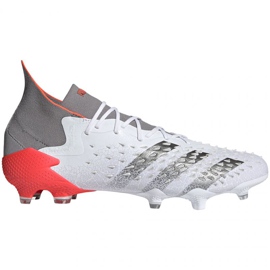 Adidas Predator Freak.1 Fg M FY6255 Fußballschuhe weiß, weiß, grau / silber weiß