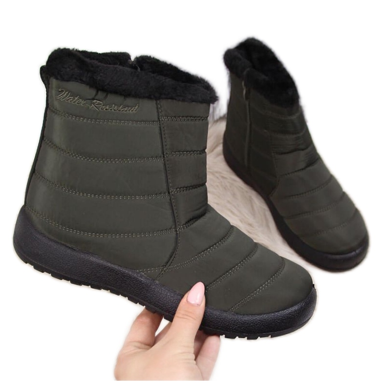 Wasserdichte Schneestiefel mit Reißverschluss News W EVE181D khaki schwarz