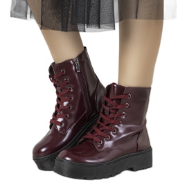 Jeanne kastanienbraune Stiefel rotwein