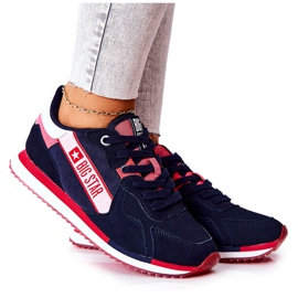 Sportschuhe aus Leder Big Star II274270 Marineblau weiß rot