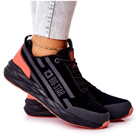 Leder Sportschuhe Big Star II274460 Schwarz rot