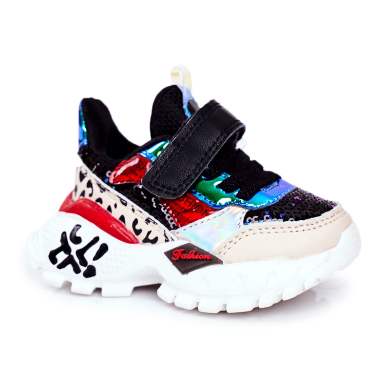 FRROCK Sport Kinderschuhe mit Klettverschluss Schwarz Be Happy beige rot blau