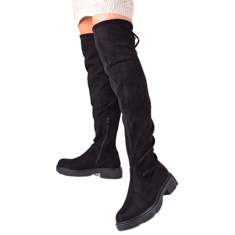 Seastar Hohe Wildleder-Oberschenkelhohe Stiefel schwarz