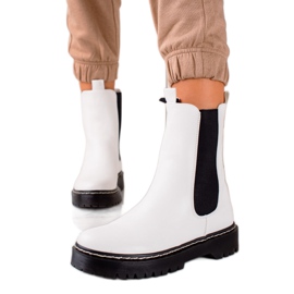 S. BARSKI Hohe Chelsea Boots auf der S.BARSKI Plattform weiß