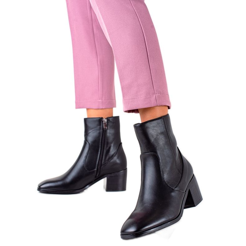 Renda Hochhackige Stiefeletten mit gebogenem Absatz schwarz