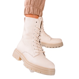 Evento Warme Stiefel mit Öko-Leder beige