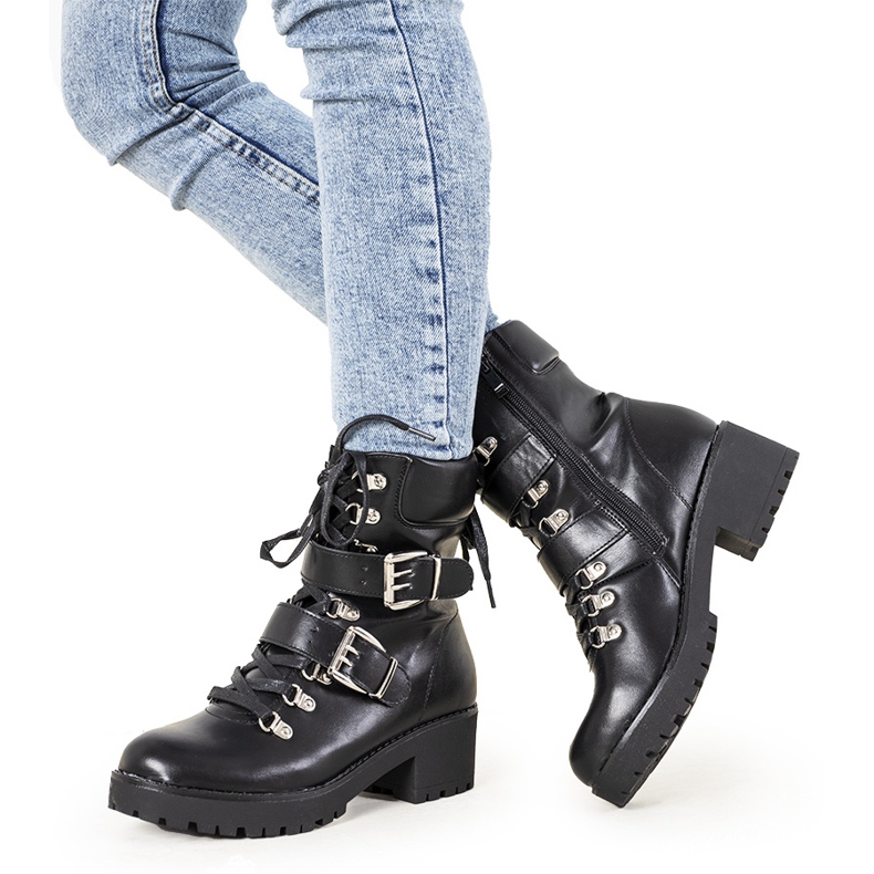Schwarze Girlandenstiefel für Damen