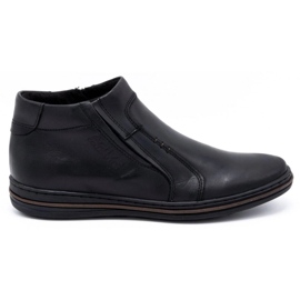 Polbut Herren Winter Lederschuhe 381F schwarz
