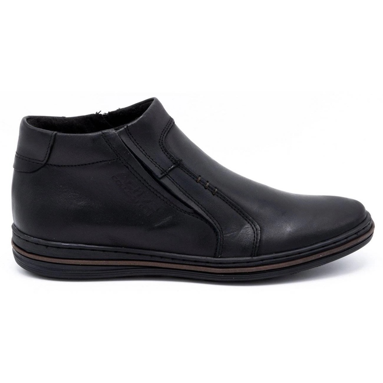 Polbut Herren Winter Lederschuhe 381F schwarz