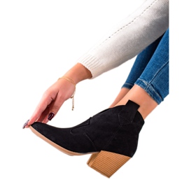 Lucky Shoes Schwarze Wildleder Cowboystiefel