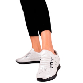 Keilschuhe aus Leder VINCEZA weiß