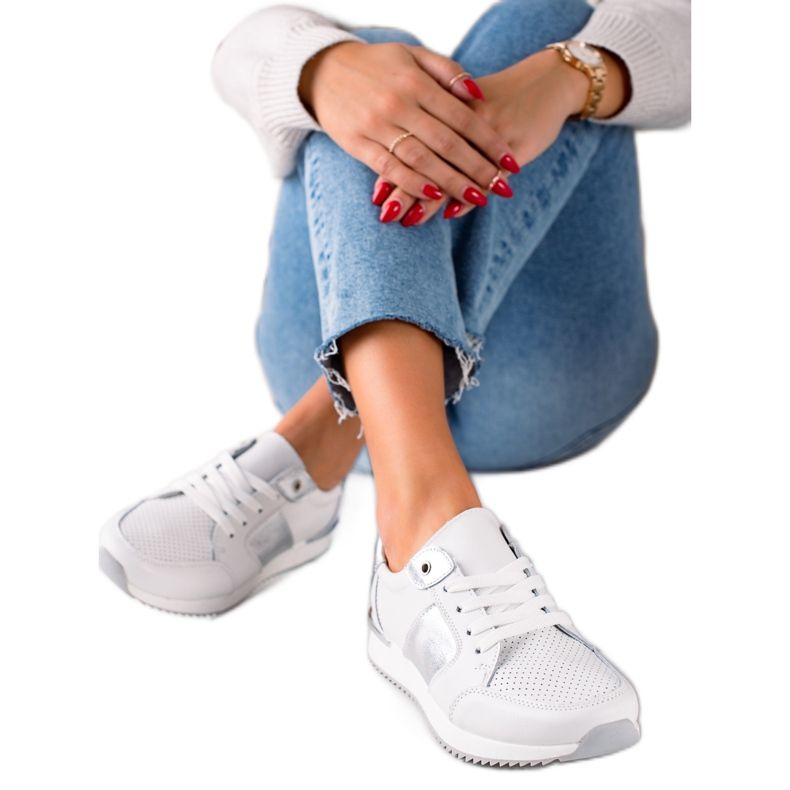 Weiße Ledersneaker VINCEZA