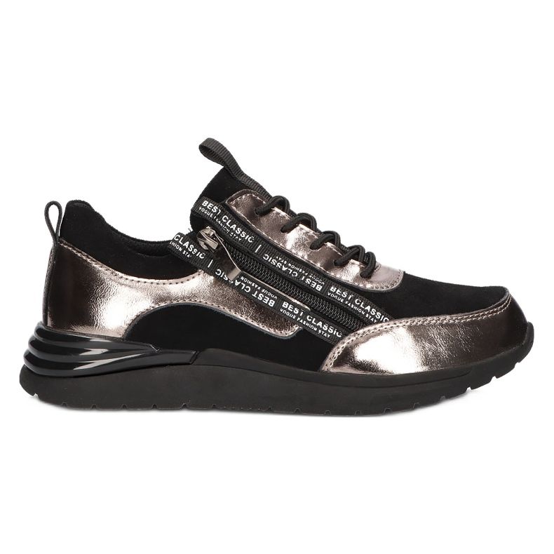Filippo DP3149/21 BK GN Sport-Sneaker aus Leder, dunkles Nickel schwarz