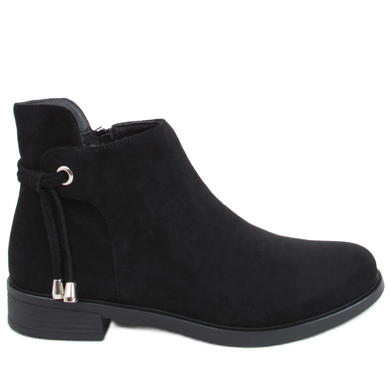 BM Schwarze flache Damenstiefel MR-10 Black