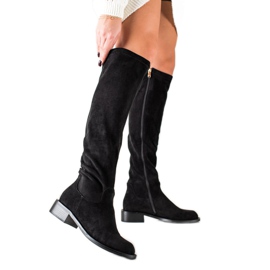 Goodin Warme Stiefel aus Wildleder in Schwarz