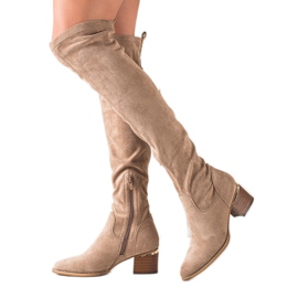 Evento Overknee-Stiefel am Pfosten beige