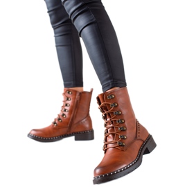 Super Me Lässige Trapper aus Öko-Leder braun