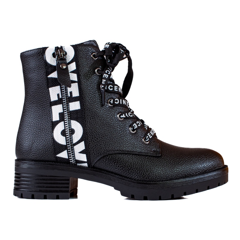 W. Potocki Schnürstiefel mit Öko-Leder Potocki schwarz