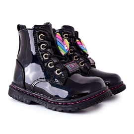 PE1 Lackierte Stiefel mit Wolle gewärmt Schwarz Anlon ['schwarz']