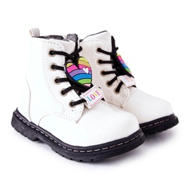 PE1 Lackierte Stiefel mit Wolle gewärmt Weiß Anlon