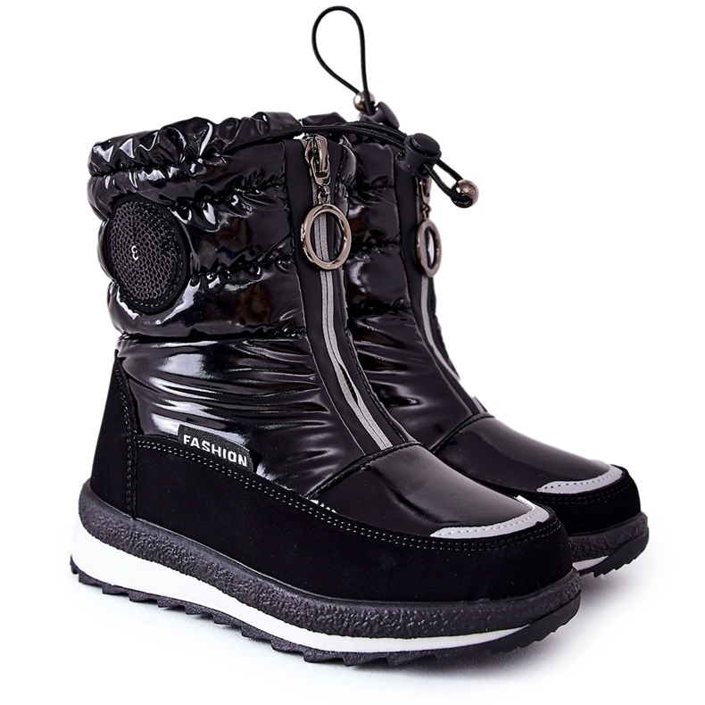 PE1 Warme Schneestiefel aus hoher Wolle Schwarz Lucia