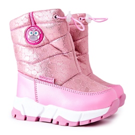 PJ2 Warme Kinder-Schneestiefel mit rosa Layoth-Reißverschluss