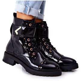 PG1 Warm lackierte schwarze Colira Stiefel