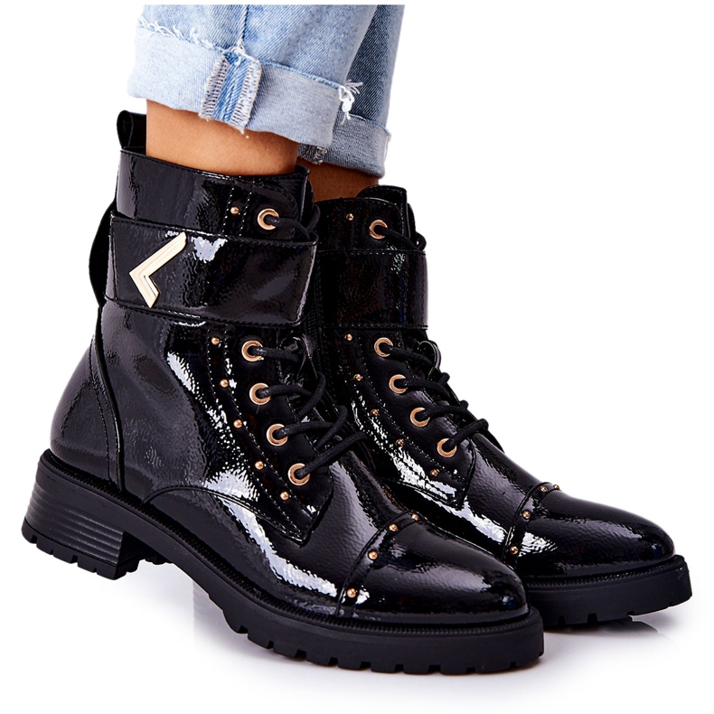 PG1 Warm lackierte schwarze Colira Stiefel