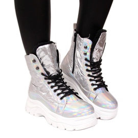 Schneestiefel auf der Vinceza W JAN47B Silver Holo-Plattform silber-