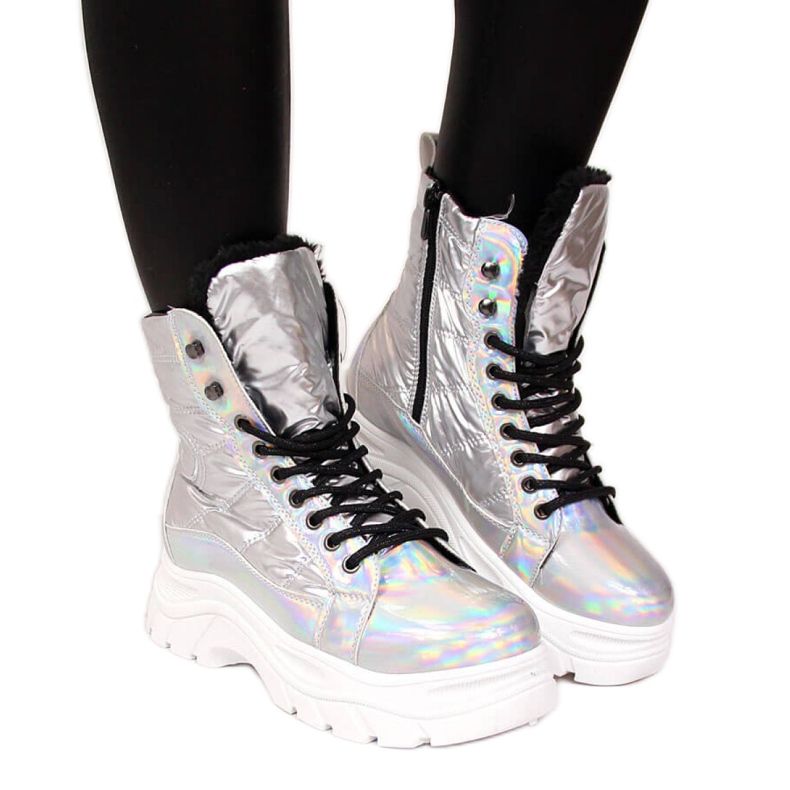 Schneestiefel auf der Vinceza W JAN47B Silver Holo-Plattform silber-