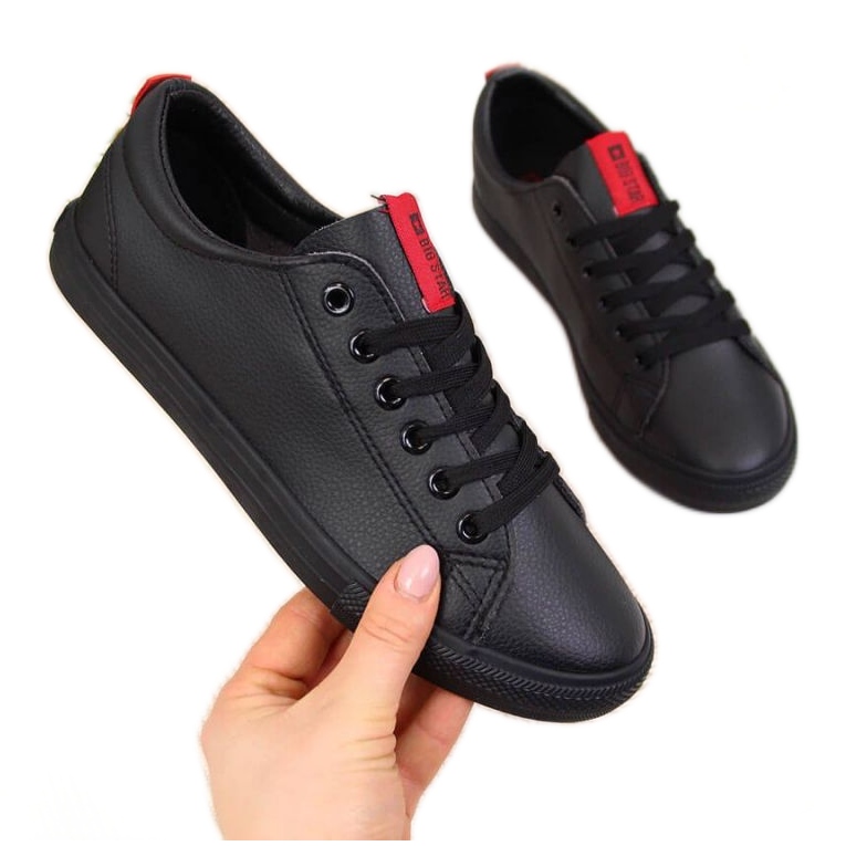 Big Star DD274687 Low-Top-Sneaker aus schwarzem Öko-Leder