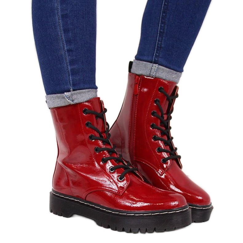 Isolierte lackierte Stiefel S. Barski W OLI71B Rot