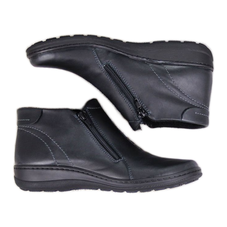 Bequeme isolierte Lederstiefel W Helios 642 grau