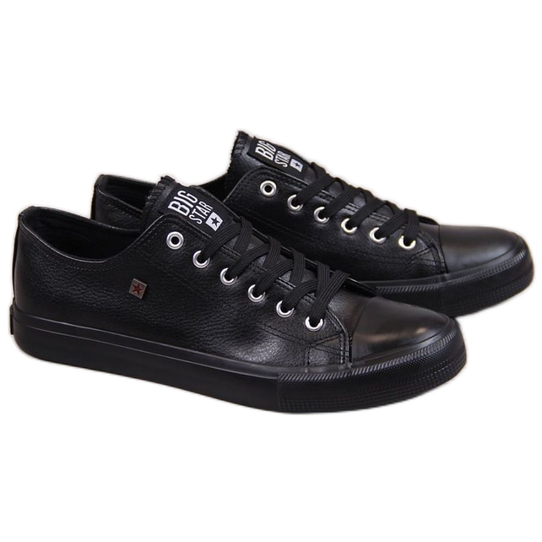 Sneakers aus Öko-Leder Big Star M V174345 schwarz