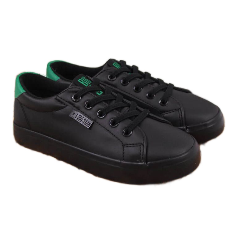 Niedrige Sneakers aus Öko-Leder Big Star Jr DD374147 schwarz weiß