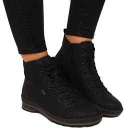 Rieker W Z2400 schwarz bequeme Wanderschuhe