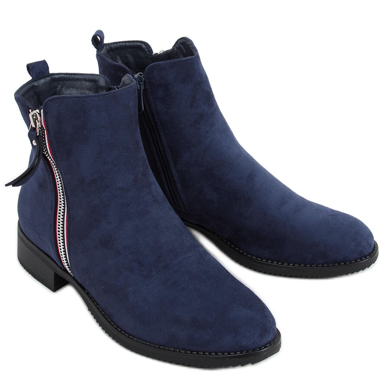 Isabel Navy Wildlederstiefel navy blau