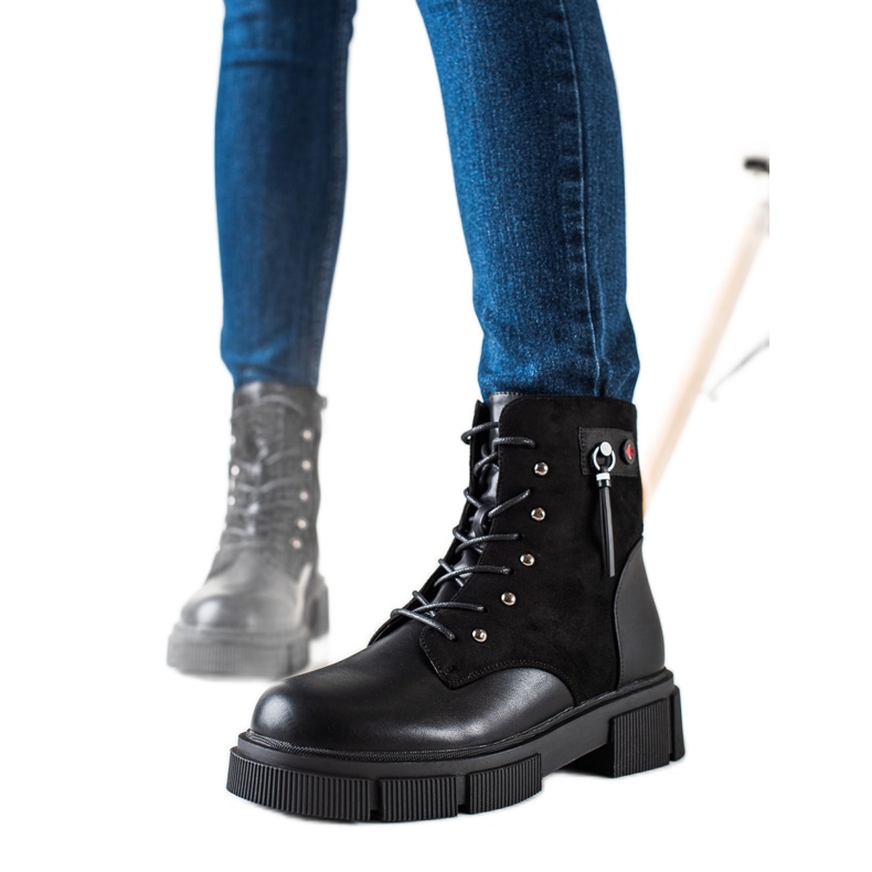 W. Potocki Schnürstiefel auf der Potocki-Plattform schwarz