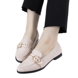 Beige Slipper mit goldenem Verreau-Ornament
