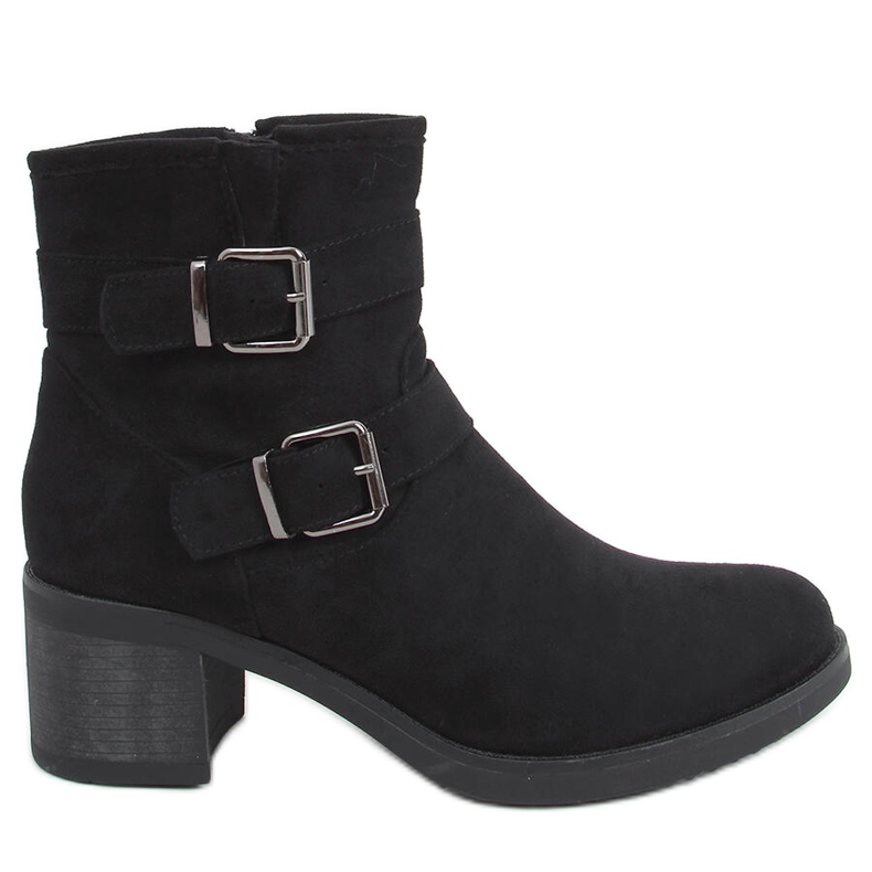 Teoo Schwarze Stiefel mit weitem Absatz