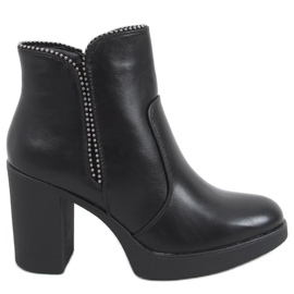Thea Schwarze Stiefeletten mit hohem Absatz