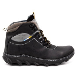 Olivier Herren Winter Lederstiefel 150GT schwarz