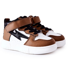 FR1 Hohe Sportschuhe für Kinder, weiß und braun Bartnie schwarz