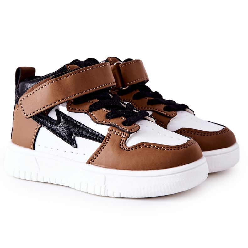 FR1 Hohe Sportschuhe für Kinder, weiß und braun Bartnie schwarz