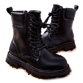 FR1 Klassische schwarze Kinderstiefel mit Reißverschluss Clarika