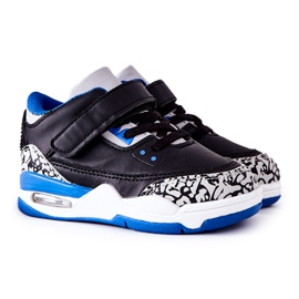 FR1 Kinder Sportschuhe Schwarz und Blau Leinen weiß