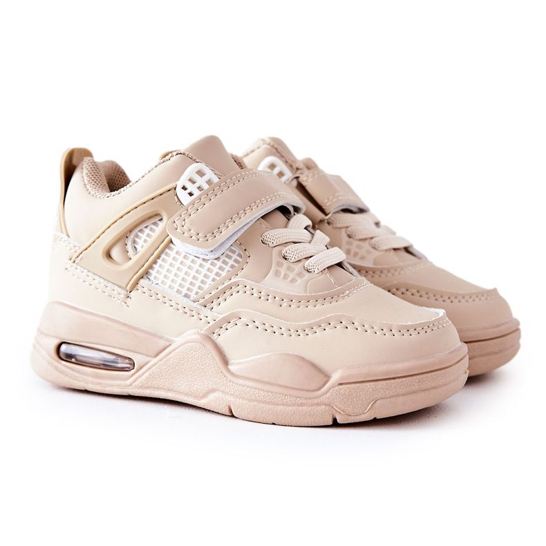 FR1 Sportschuhe aus Leder für Kinder Beige Marisa weiß